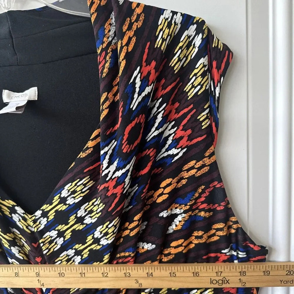 Chico's Maxi Dress Sleeveless Size 3 (XL/16) Multicolor Abstract Print Lined - Picture 7 of 7